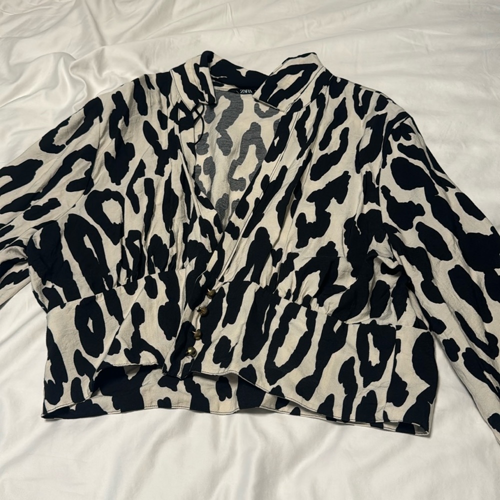 Zara printed top long sleeve